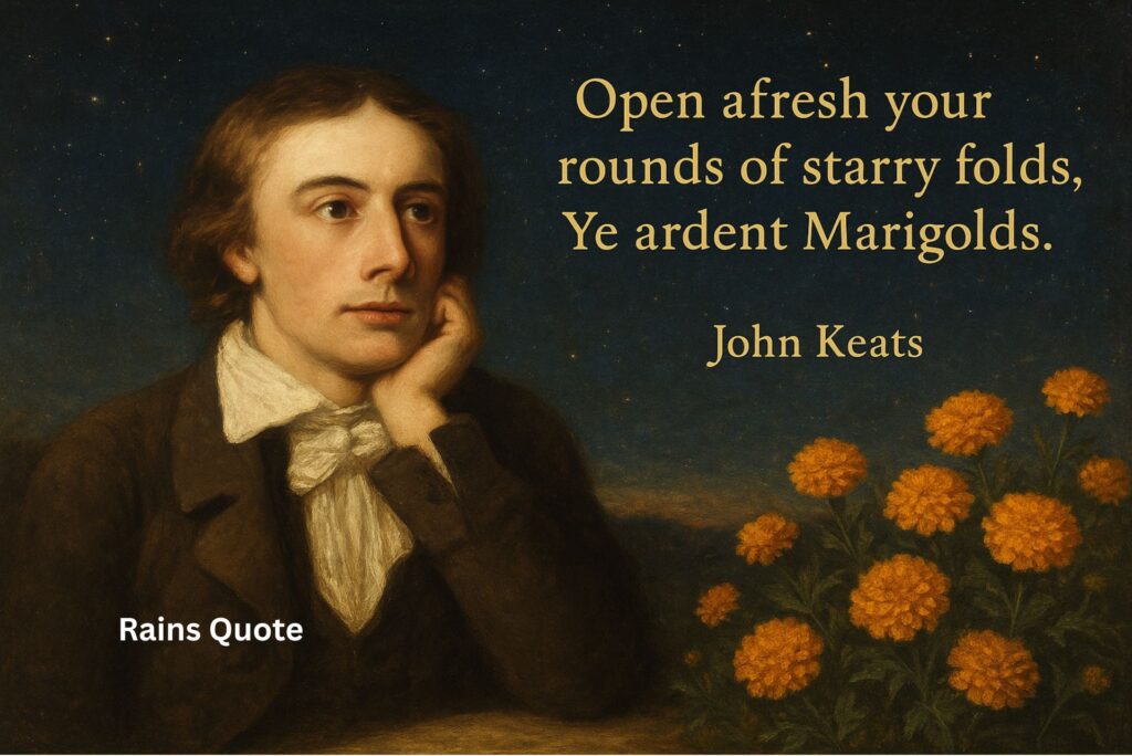 “Open afresh your rounds of starry folds, Ye ardent Marigolds.”