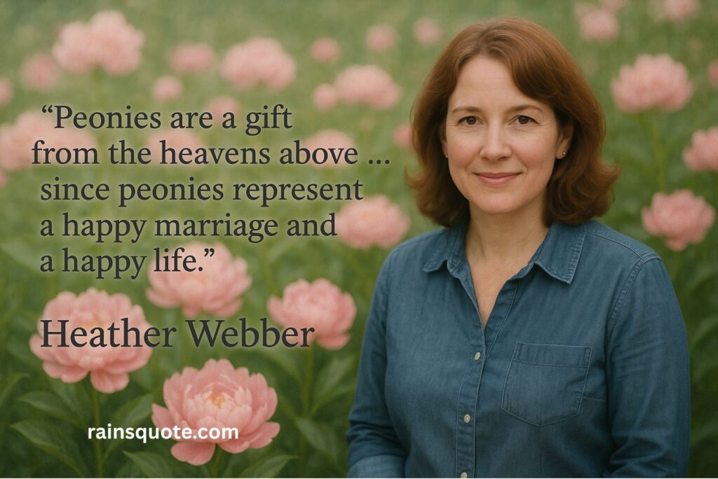 “Peonies are a gift from the heavens above … since peonies represent a happy marriage and a happy life.”