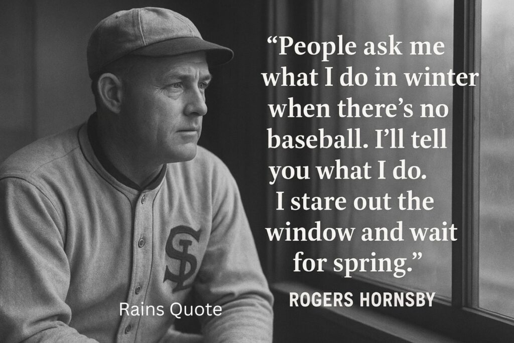 โPeople ask me what I do in winter when thereโs no baseball. Iโll tell you what I do. I stare out the window and wait for spring.โ