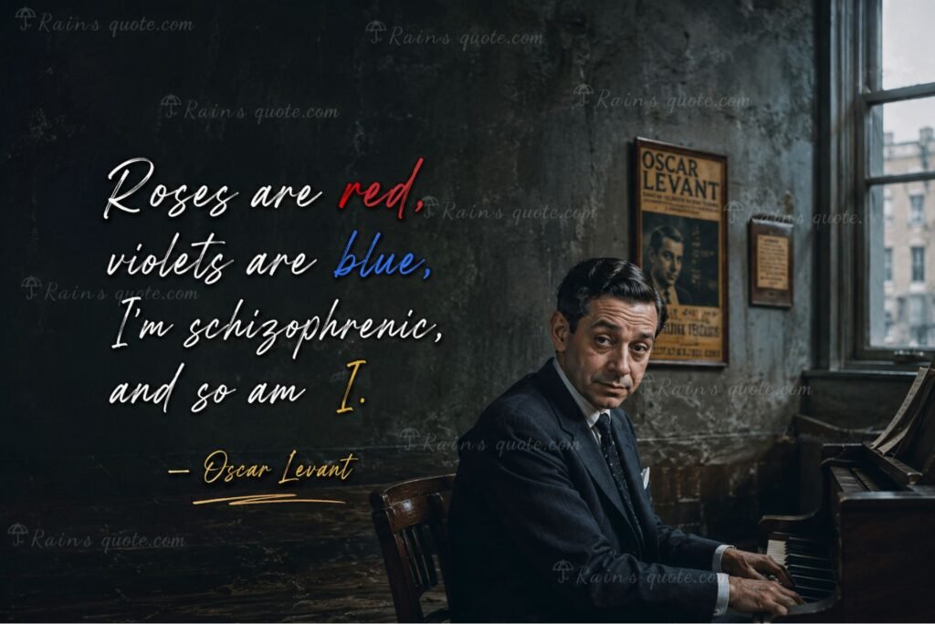“Roses are red, violets are blue, I'm schizophrenic, and so am I.”