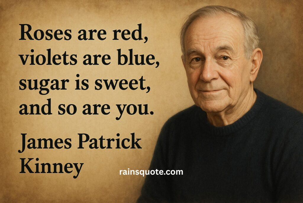 “Roses are red, violets are blue, sugar is sweet, and so are you.”