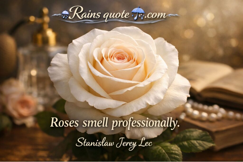 "Roses smell professionally." 