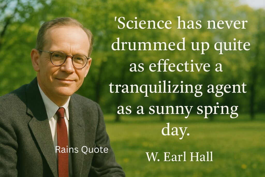 โScience has never drummed up quite as effective a tranquilizing agent as a sunny spring day.โ