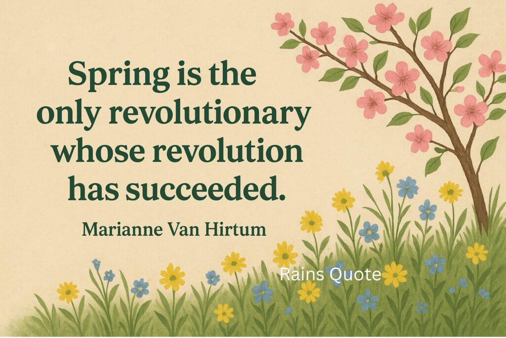 โSpring is the only revolutionary whose revolution has succeeded.โ