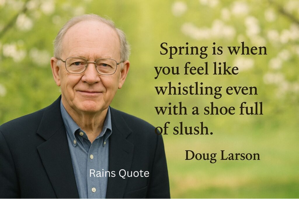 โSpring is when you feel like whistling even with a shoe full of slush.โ