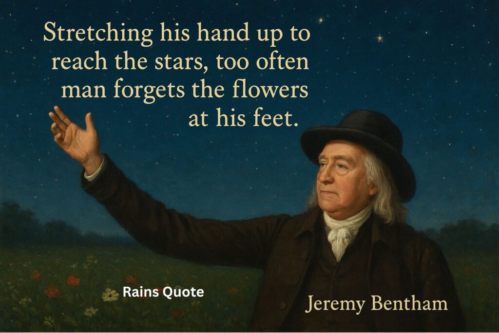 โStretching his hand up to reach the stars, too often man forgets the flowers at his feet.โ