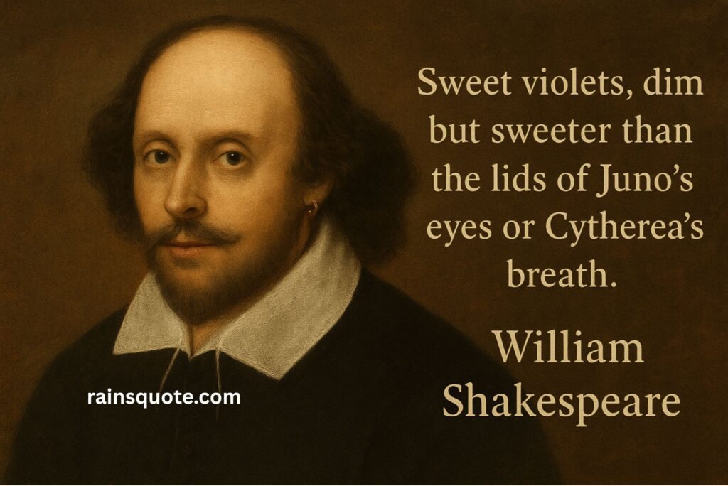 “Sweet violets, dim but sweeter than the lids of Juno’s eyes or Cytherea’s breath.”