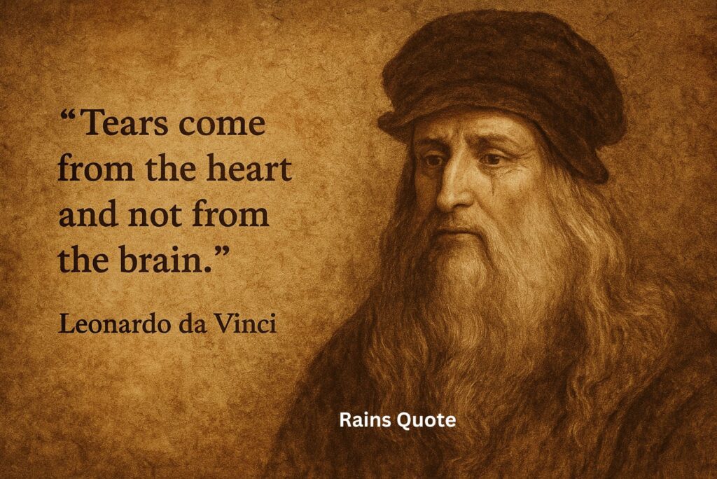 βTears come from the heart and not from the brain.β