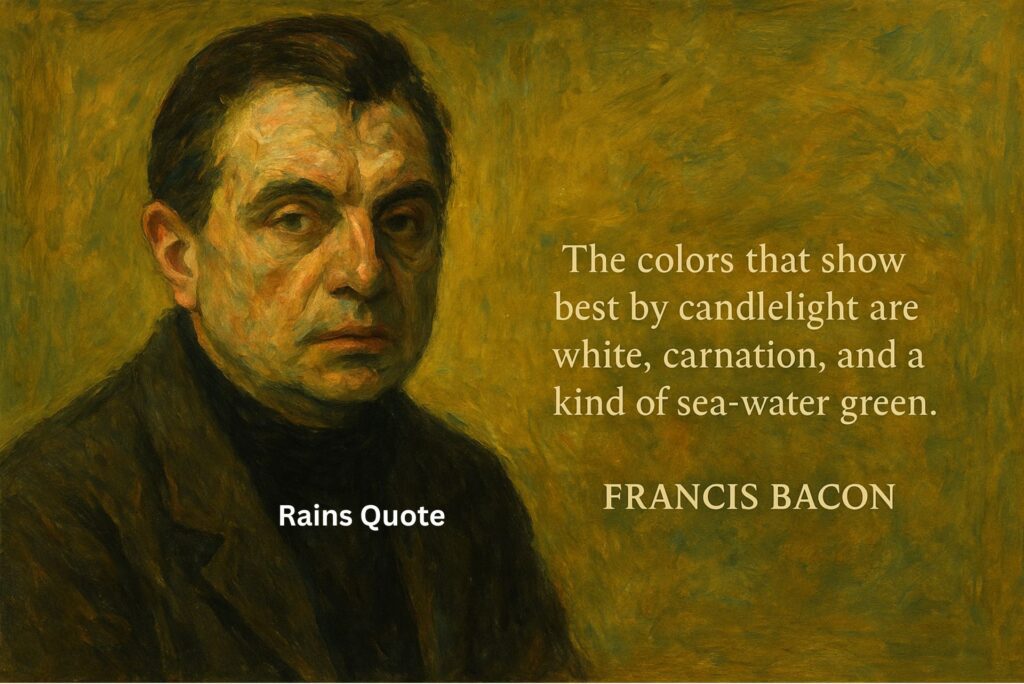 “The colors that show best by candlelight are white, carnation, and a kind of sea-water green.”