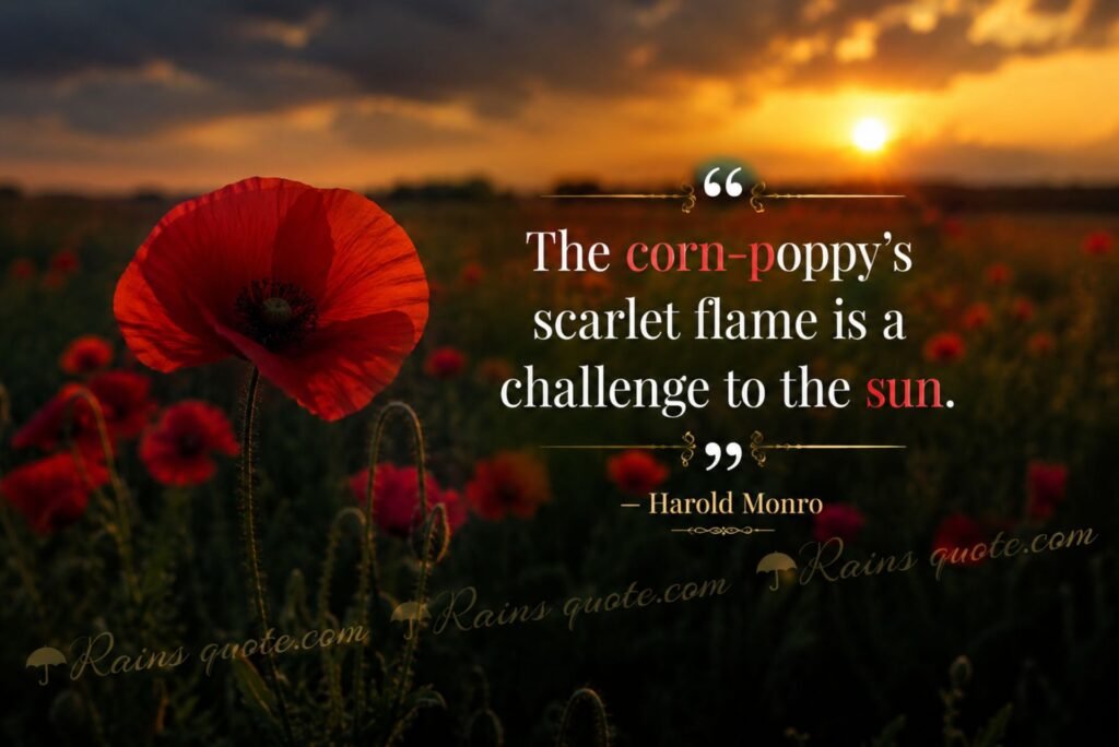 “The corn-poppy’s scarlet flame is a challenge to the sun.”