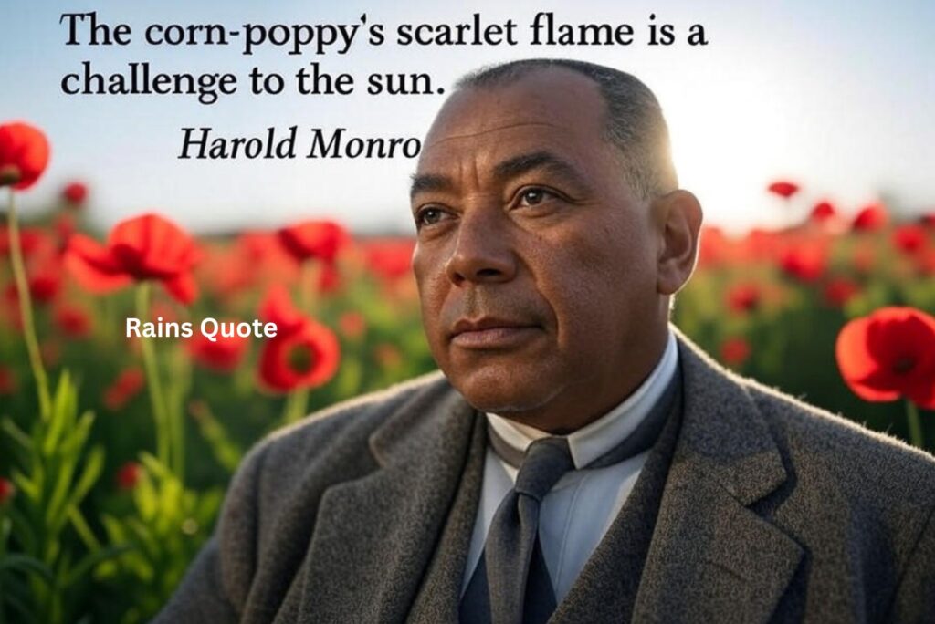 โThe corn-poppyโs scarlet flame is a challenge to the sun.โ