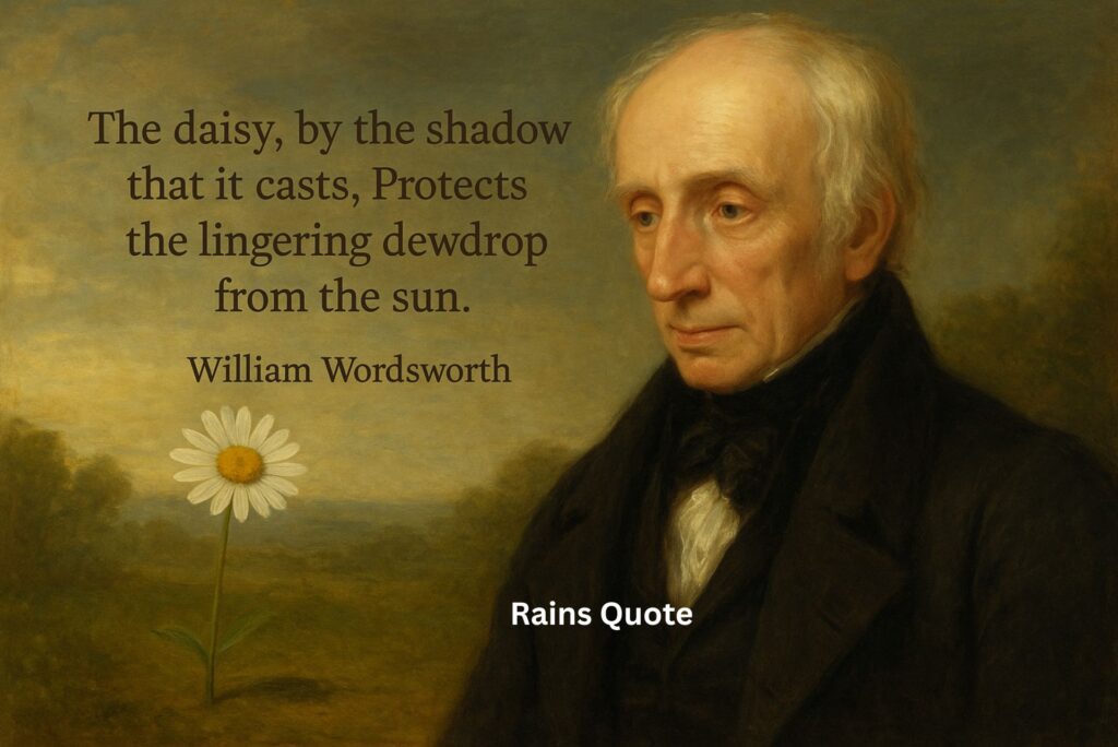 “The daisy, by the shadow that it casts, Protects the lingering dewdrop from the sun.”