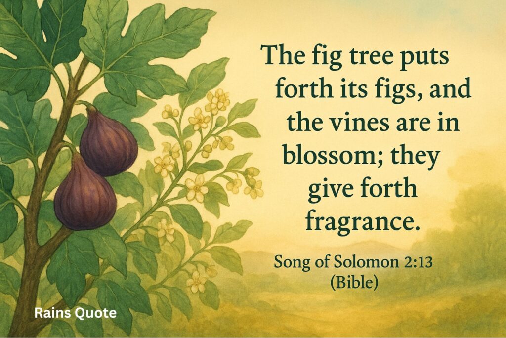 "The fig tree puts forth its figs, and the vines are in blossom; they give forth fragrance."