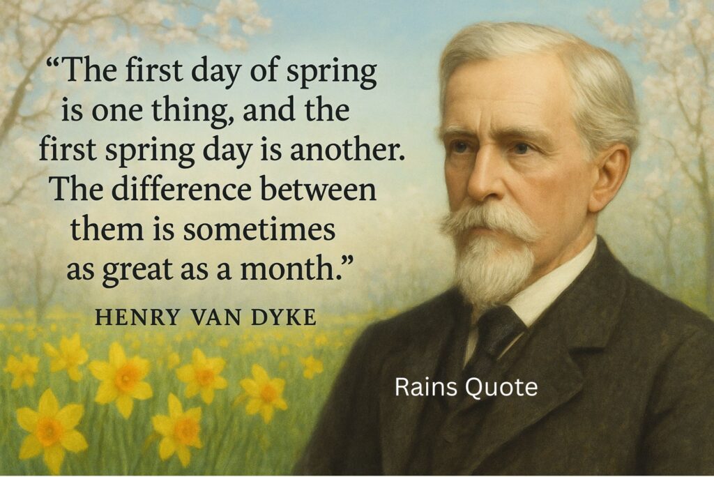 โThe first day of spring is one thing, and the first spring day is another. The difference between them is sometimes as great as a month.โ