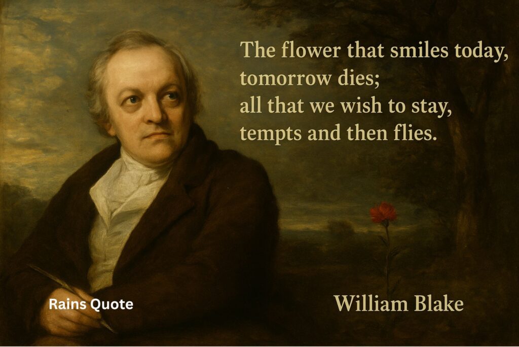 “The flower that smiles today, tomorrow dies; all that we wish to stay, tempts and then flies.”