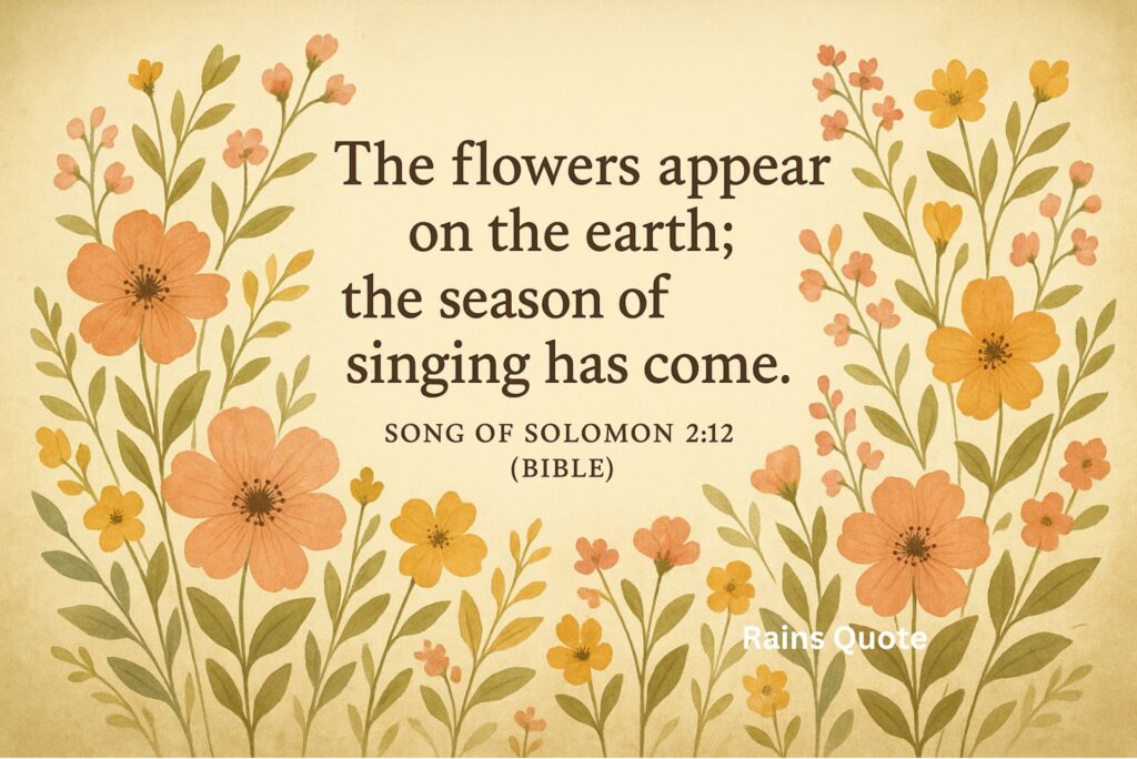 "The flowers appear on the earth; the season of singing has come."