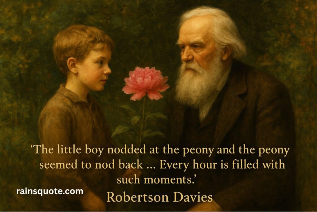 “The little boy nodded at the peony and the peony seemed to nod back … Every hour is filled with such moments.”