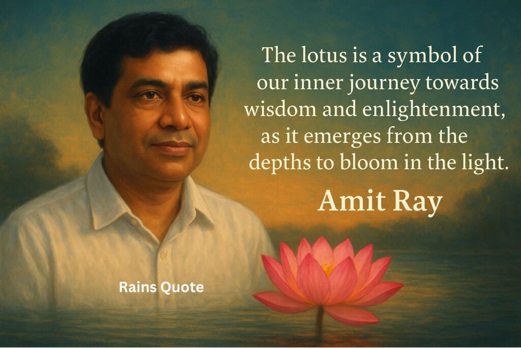 โThe lotus is a symbol of our inner journey towards wisdom and enlightenment, as it emerges from the depths to bloom in the light.โ