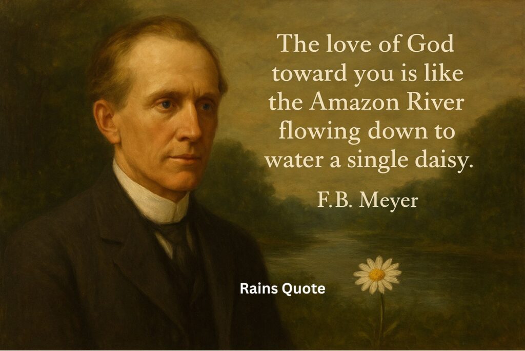 “The love of God toward you is like the Amazon River flowing down to water a single daisy.”