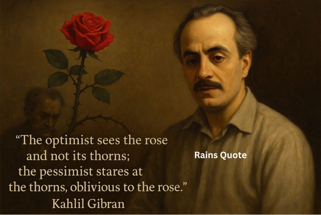 โThe optimist sees the rose and not its thorns; the pessimist stares at the thorns, oblivious to the rose.โ