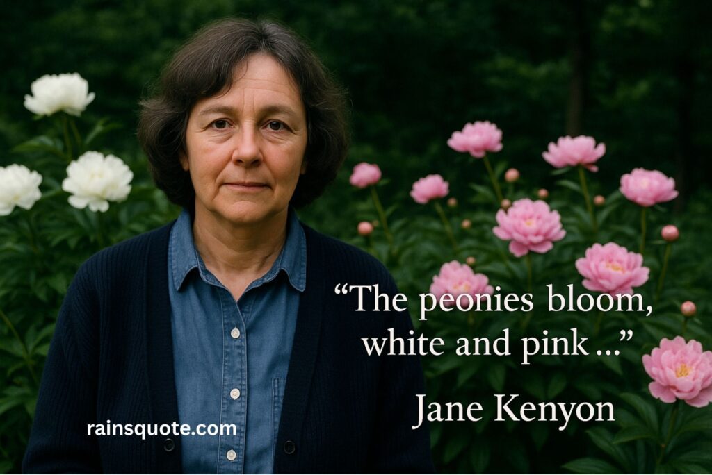 “The peonies bloom, white and pink …”