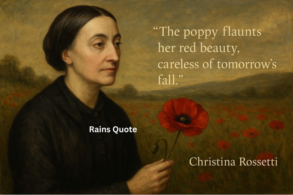 โThe poppy flaunts her red beauty, careless of tomorrowโs fall.โ