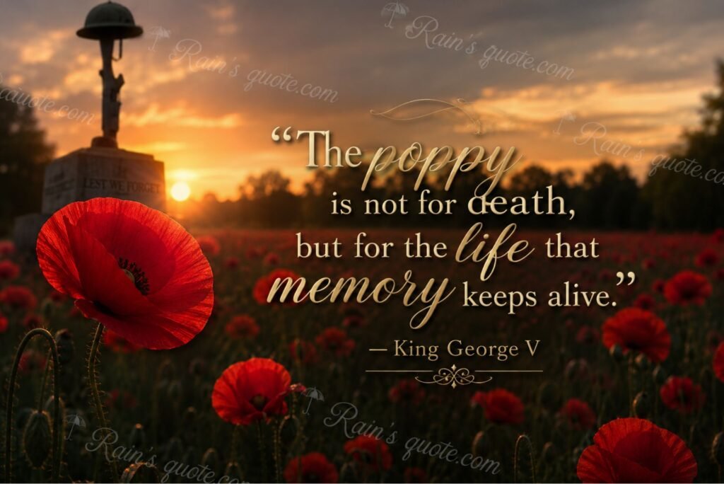“The poppy is not for death, but for the life that memory keeps alive.”