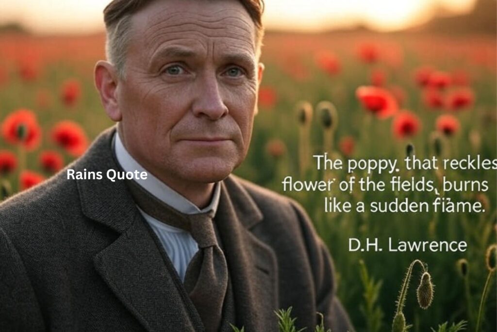 โThe poppy, that reckless flower of the fields, burns like a sudden flame.โ