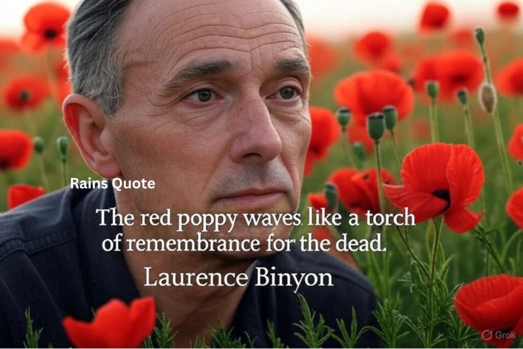 โThe red poppy waves like a torch of remembrance for the dead.โ