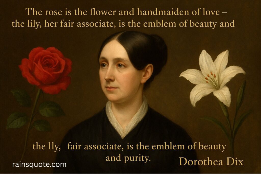 “The rose is the flower and handmaiden of love - the lily, her fair associate, is the emblem of beauty and purity.”
