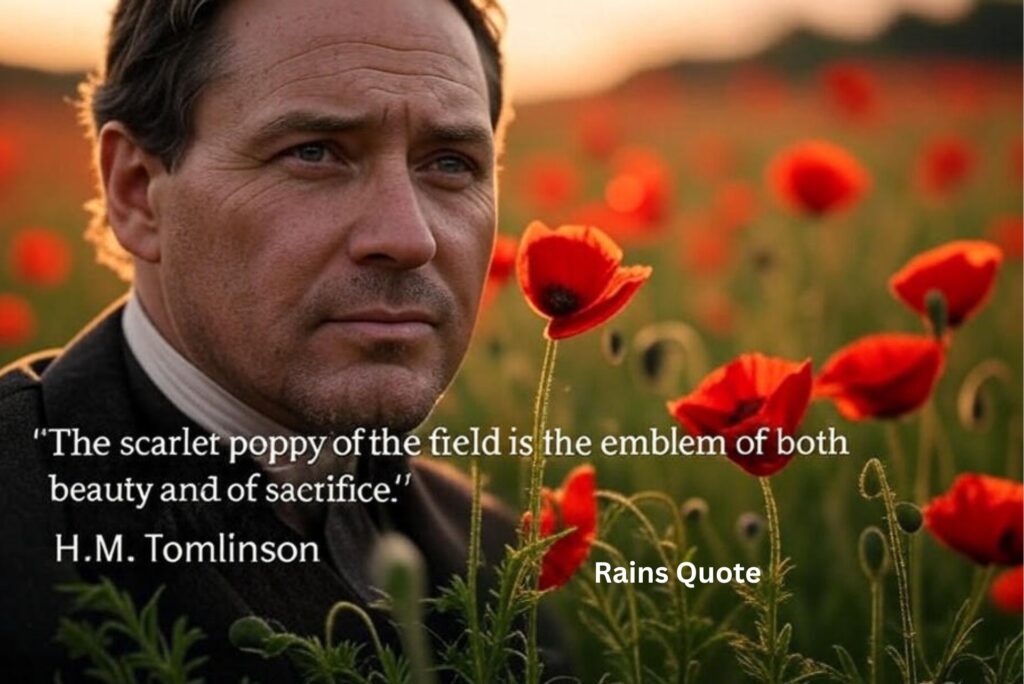 โThe scarlet poppy of the field is the emblem of both beauty and of sacrifice.โ