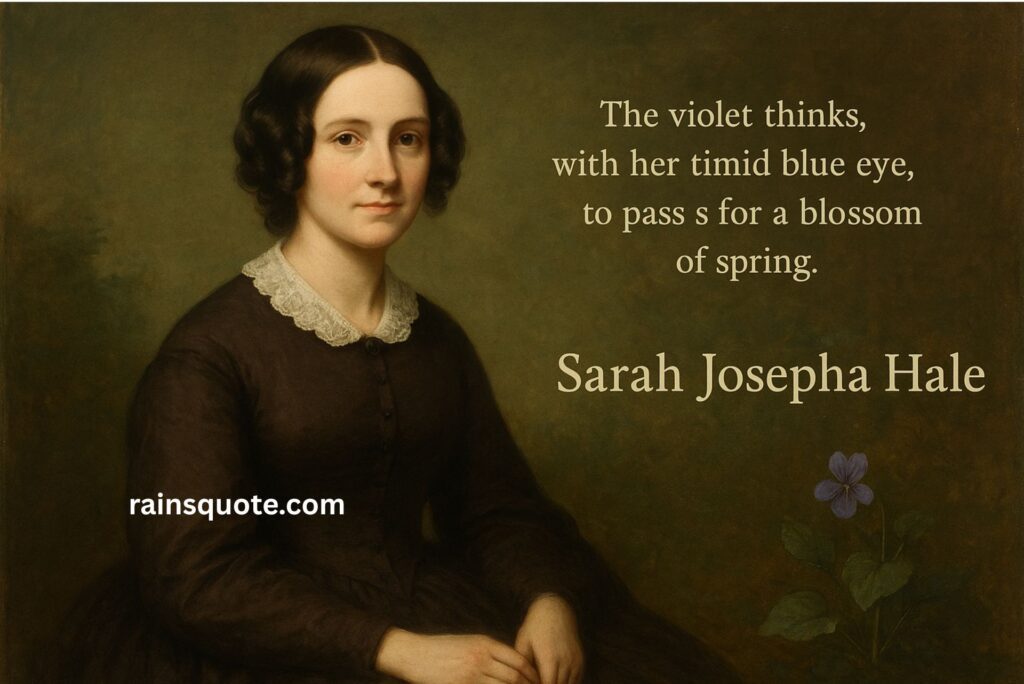 “The violet thinks, with her timid blue eye, to pass for a blossom of spring.”