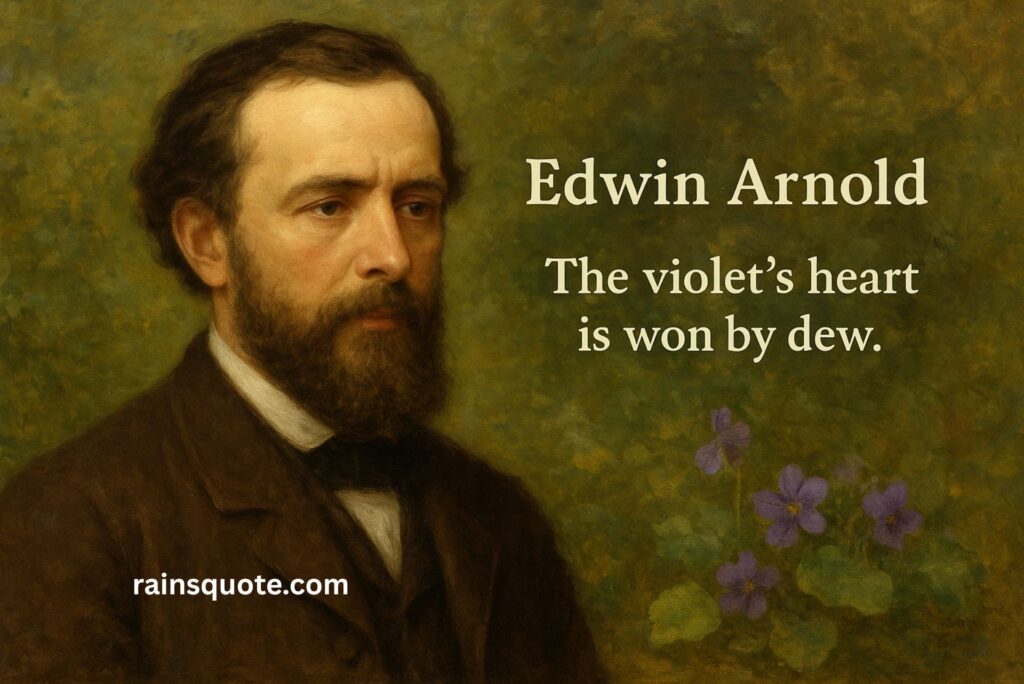 “The violet’s heart is won by dew.”