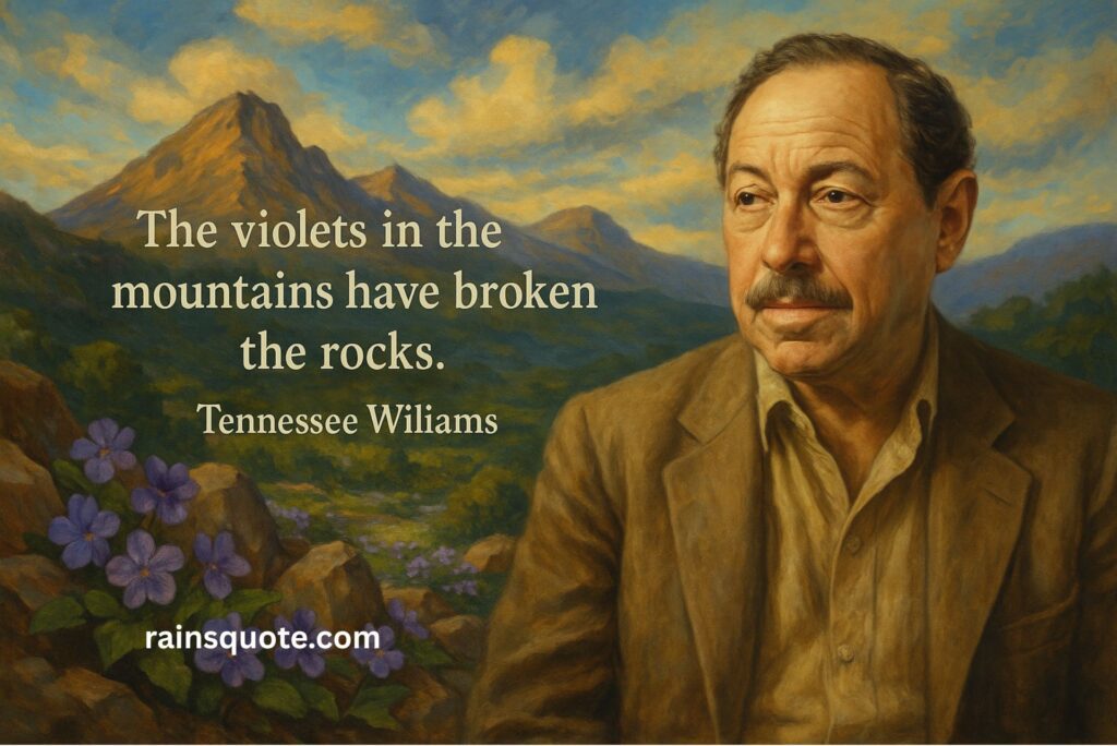 “The violets in the mountains have broken the rocks.”