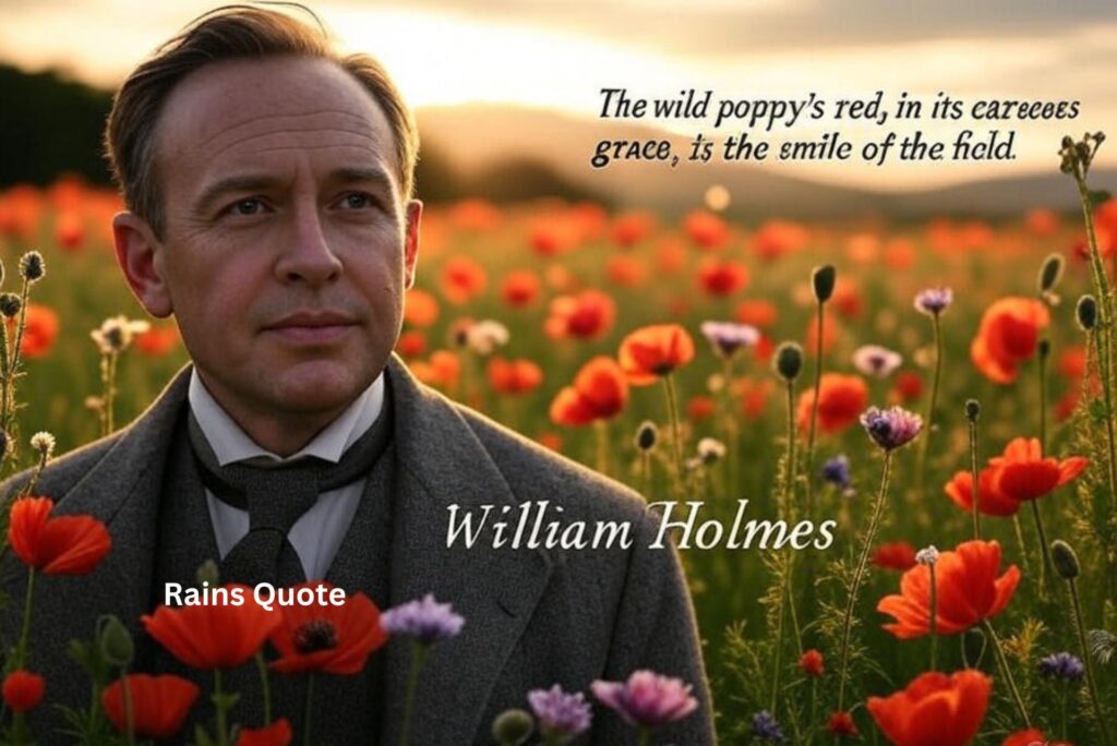 โThe wild poppyโs red, in its careless grace, is the smile of the field.โ