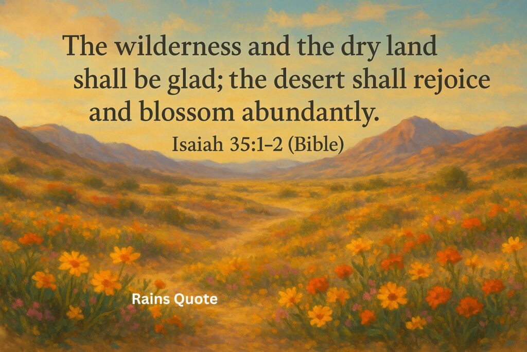 "The wilderness and the dry land shall be glad; the desert shall rejoice and blossom abundantly."