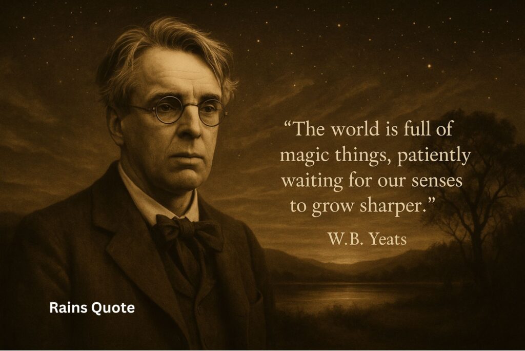 “The world is full of magic things, patiently waiting for our senses to grow sharper.”