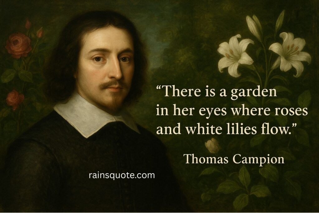 “There is a garden in her eyes where roses and white lilies flow.”
