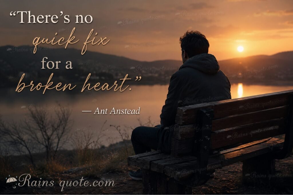 “There's no quick fix for a broken heart.” 