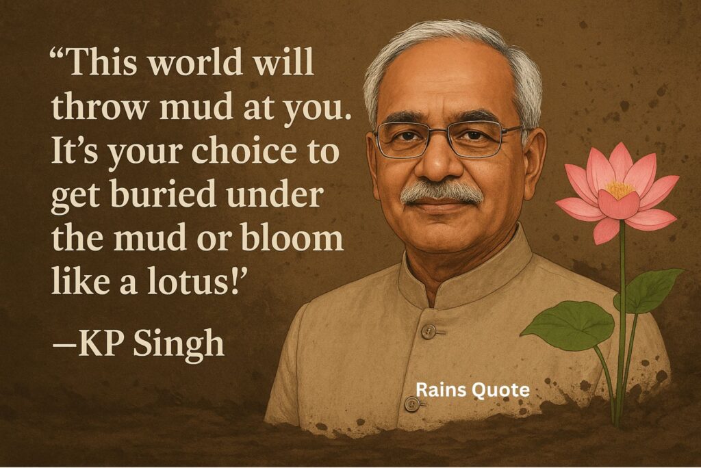 โThis world will throw mud at you. Itโs your choice to get buried under the mud or bloom like a lotus!โ