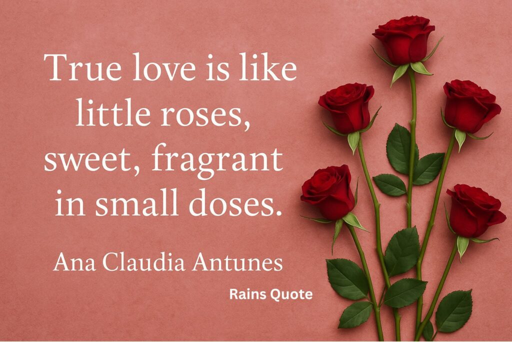 โTrue love is like little roses, sweet, fragrant in small doses.โ