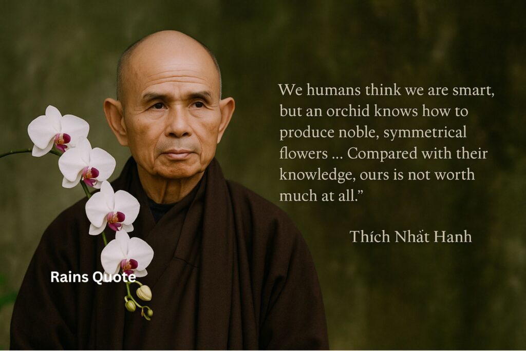 “We humans think we are smart, but an orchid knows how to produce noble, symmetrical flowers … Compared with their knowledge, ours is not worth much at all.”