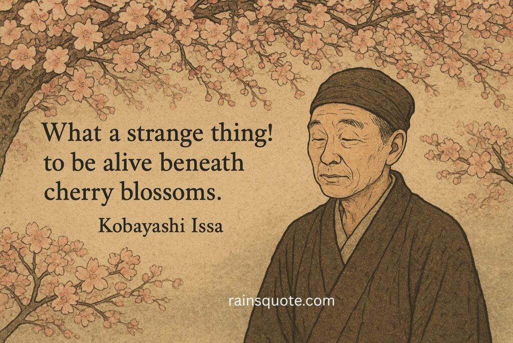 “What a strange thing! to be alive beneath cherry blossoms.”