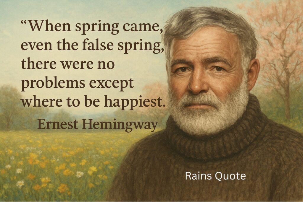 โWhen spring came, even the false spring, there were no problems except where to be happiest.โ