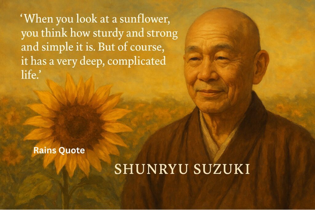 “When you look at a sunflower, you think how sturdy and strong and simple it is. But of course, it has a very deep, complicated life.”