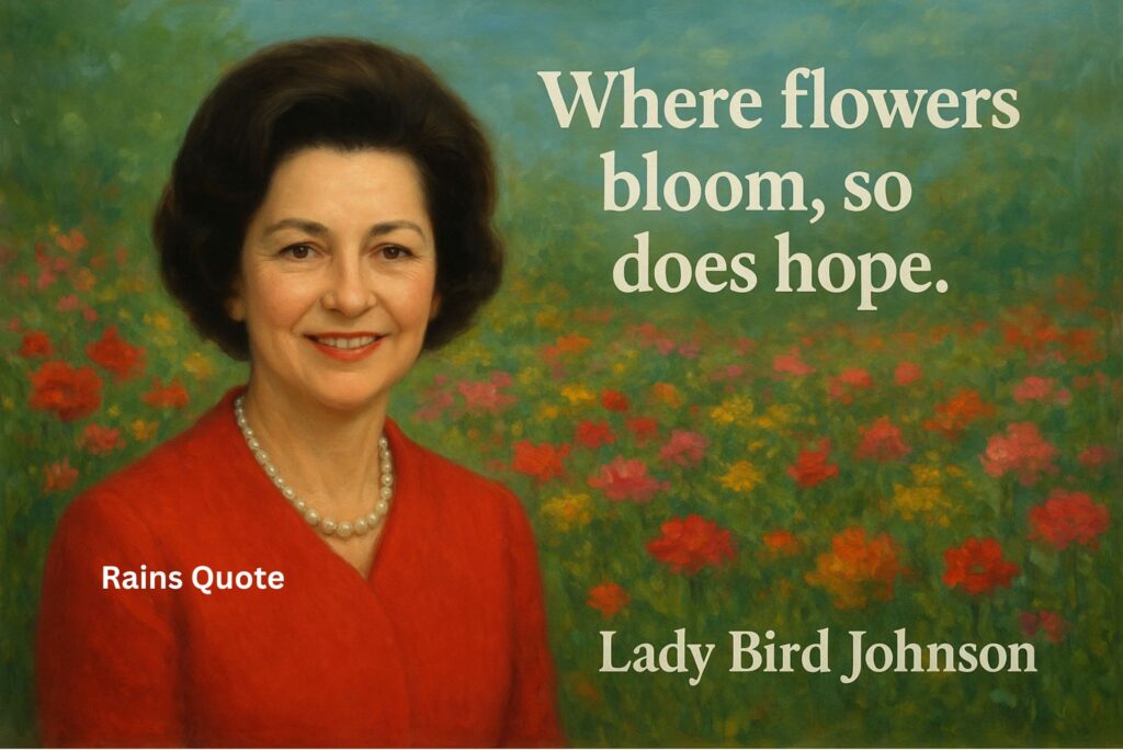 โWhere flowers bloom, so does hope.โ