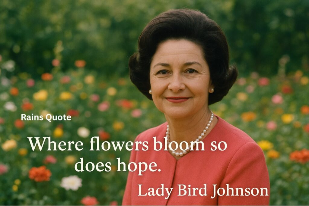 “Where flowers bloom so does hope.”