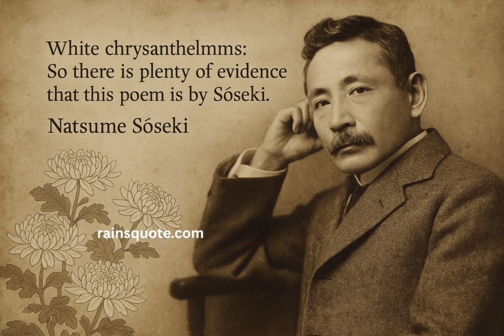 “White chrysanthemums: So there is plenty of evidence that this poem is by Sōseki.”