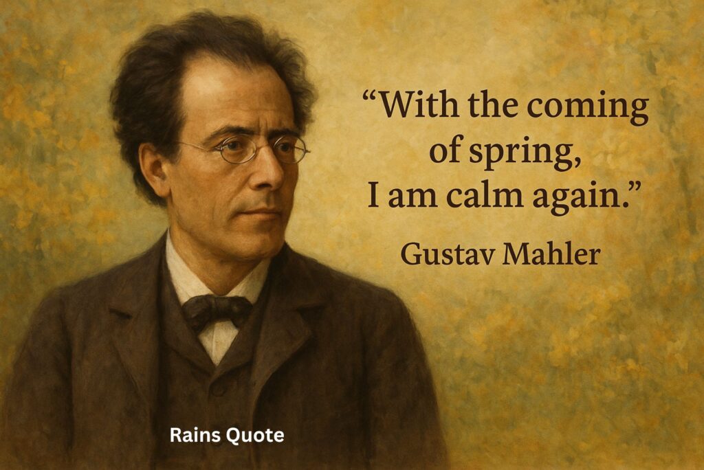 “With the coming of spring, I am calm again.”