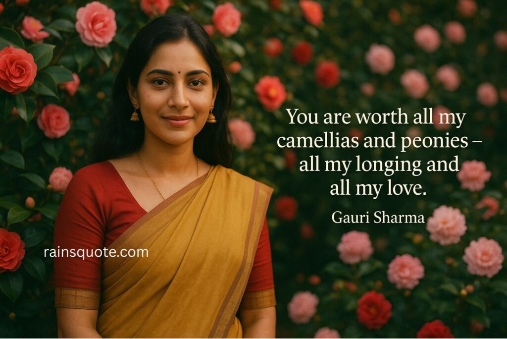 “You are worth all my camellias and peonies – all my longing and all my love.”